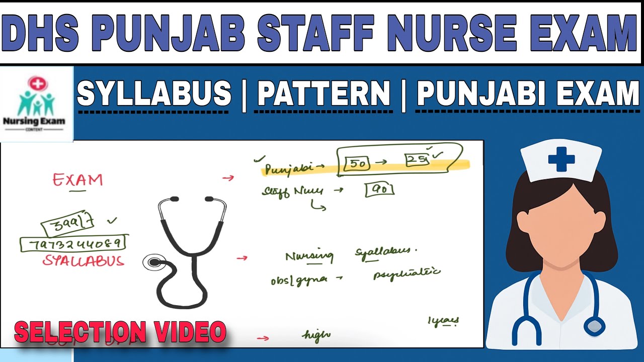 DHS PUNJAB STAFF NURSE EXAM SYLLABUS | DHS PUNAJB STAFF NURSE VACANCY 2025 | PUNJAB STAFF NURSE EXAM