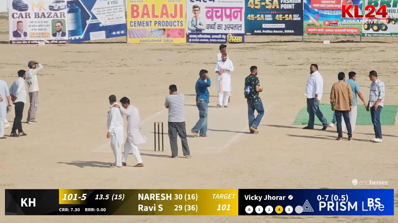 बनसुधार (सिरसा) में आयोजित लेदर बॉल क्रिकेट प्रतियोगिता
ओवर - 12|   2nd  फायनल मैच (ढाणी vs खयोवालीं