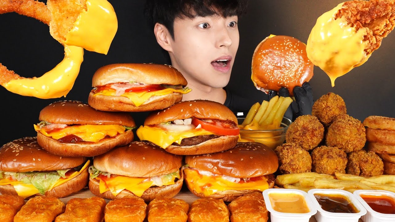ASMR MUKBANG BURGER & FRIES & FRIED CHICKEN & CHICKEN NUGGETS & ONION RINGS🍔 MUKBANG COMPILATION