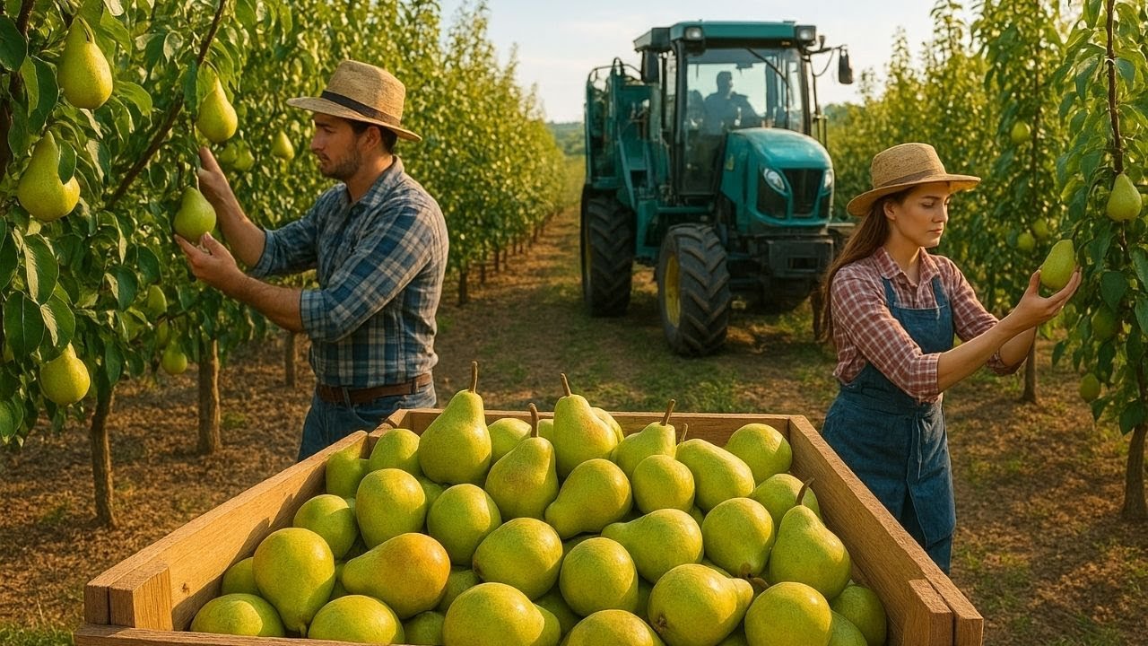 GIANT Pear Harvest & Processing! The INSANE Journey from Orchard to Juice Factory