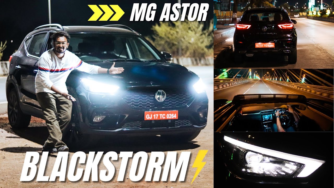 MG Astor BlackStorm 2024 Night Drive to Bandra Worli Sealink | Headlights and Mileage Performance
