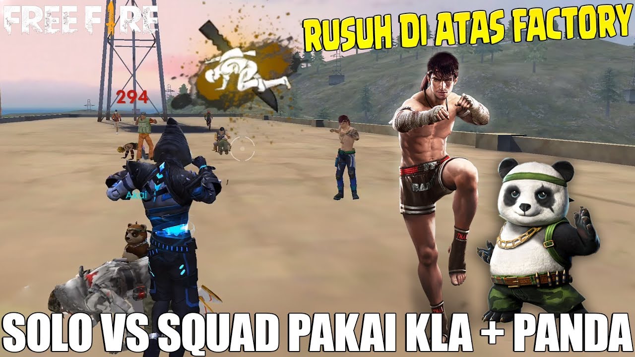 AJAKIN PET PANDA BARBAR DI ATAS FACTORY - LANGSUNG RATAIN 2 SQUAD SENDIRIAN! FREE FIRE INDONESIA