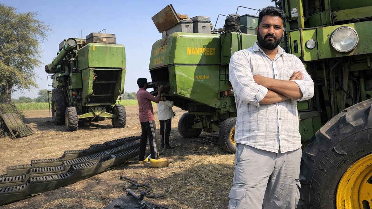 #combine // ਕੰਬਾਈਨਾ ਦਾ ਕੀਤਾ ਨਿੱਕਾ ਮੋਟਾ ਕੰਮ All combine work done after the sorghum harvest