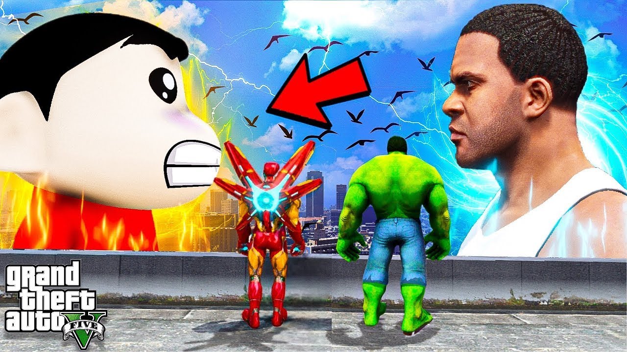 GTA 5 : Fight between Shinchan & Franklin | Franklin & Saved Avengers by Franklin in GTA 5 Tamil !