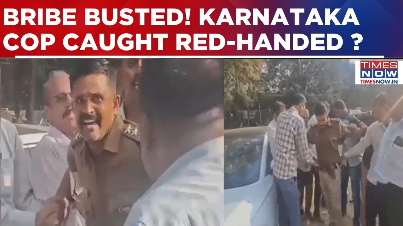 Karnataka Lokayukta Catches Police Inspector Red Handed Seeking 4 Rs Lakh, Watch Dramtic Visuals