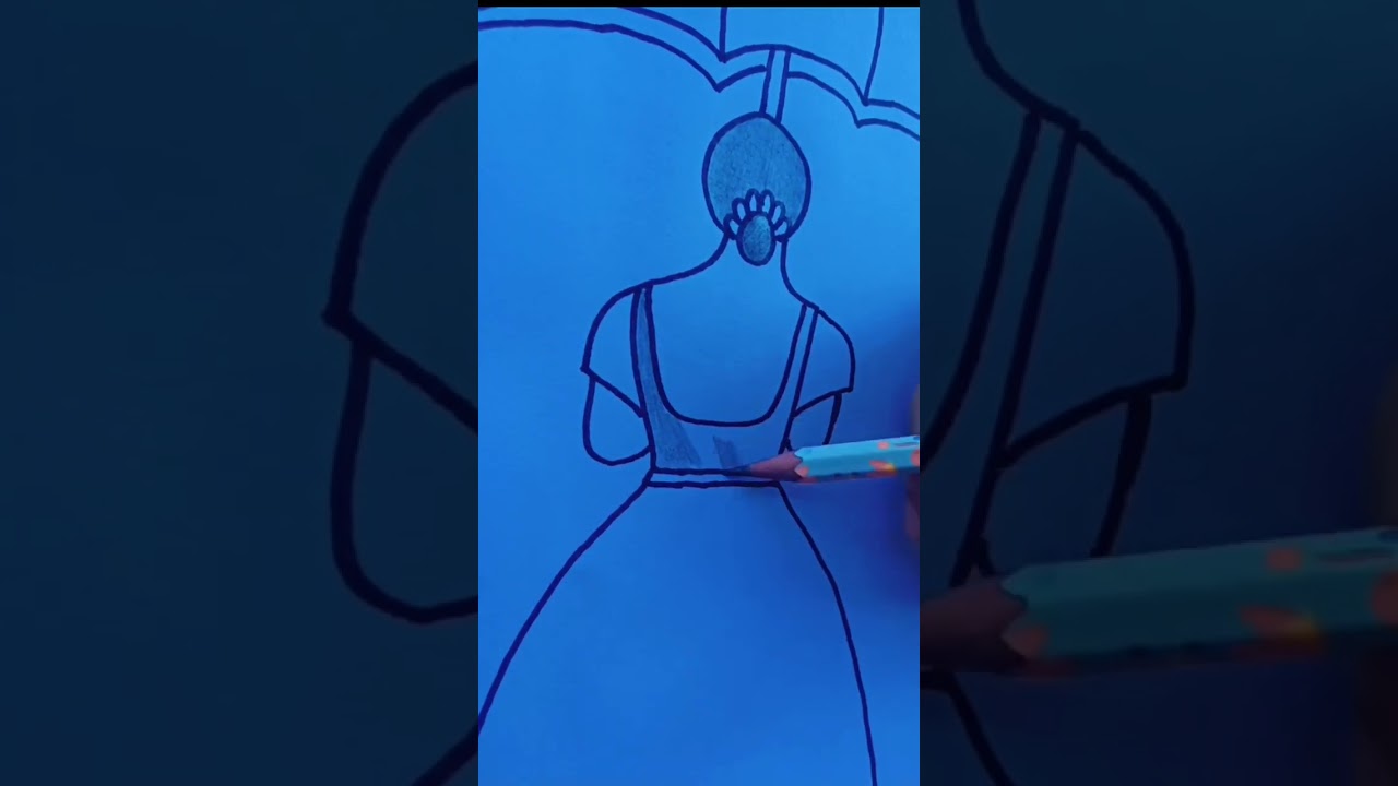 Beautiful girl with umbrella drawing ❤️#viralshorts #illustration #trendingart #viralyoutubeshorts 