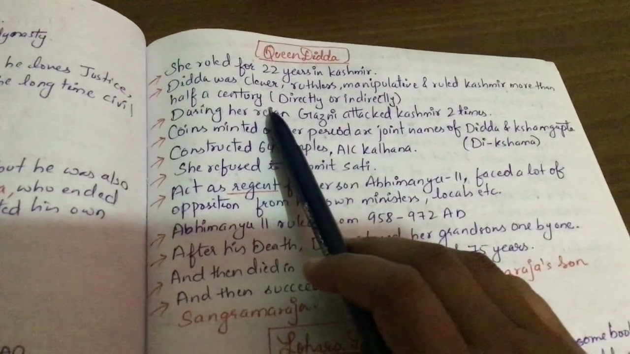 Medieval history of Jammu and Kashmir with handwritten notes||