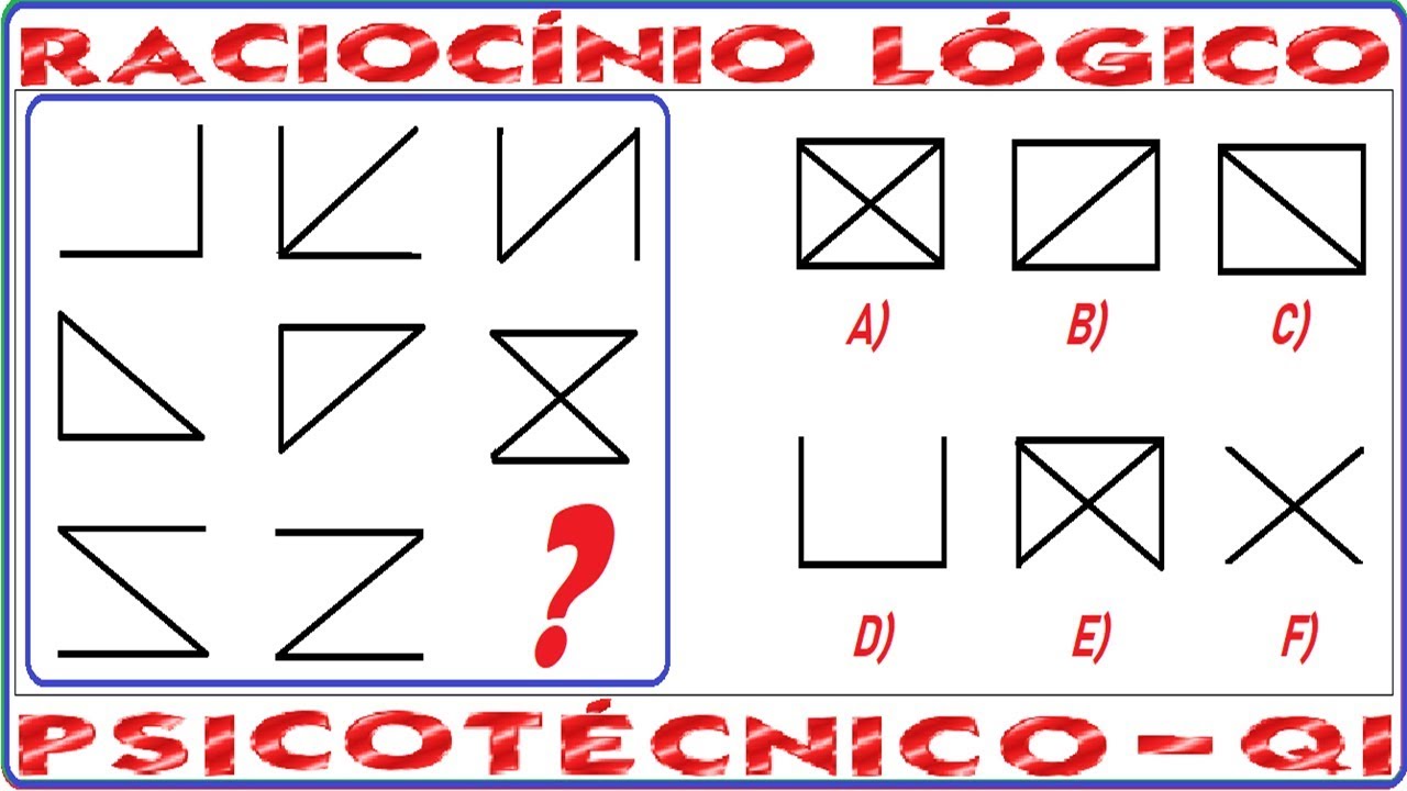 Raciocínio Lógico Figura Sequência Psicotécnico QI Quociente de Inteligência Detran Concurso RLM