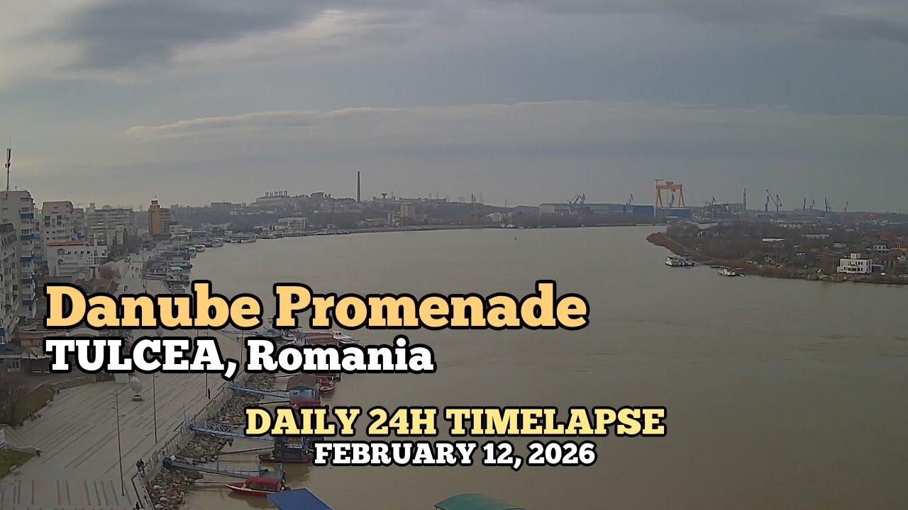 Danube Promenade - Daily Timelapse: February 12, 2026 [Tulcea, Romania]