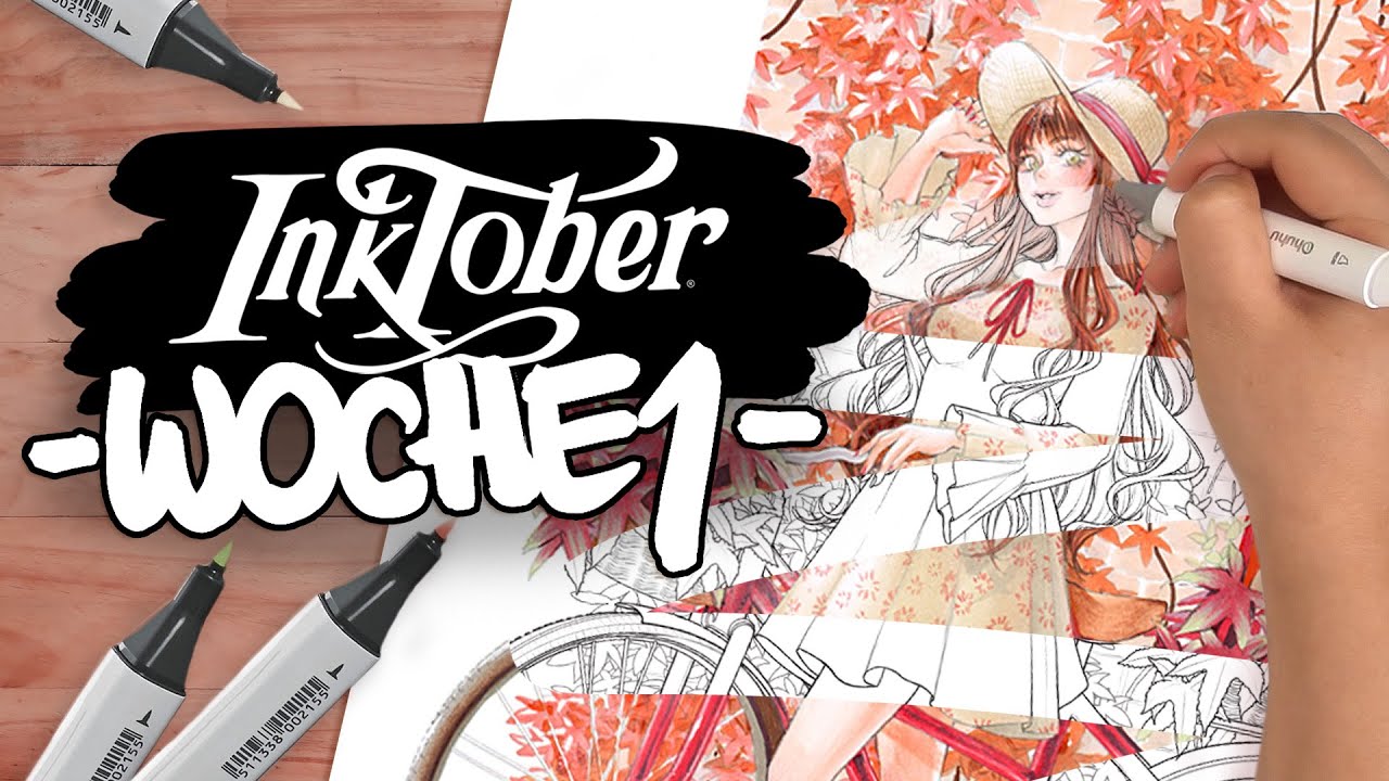 #INKTOBER 2022 Woche 1 | COLOR WITH ME +kostenlose Ausmalseiten |  Start unserer Community Challenge