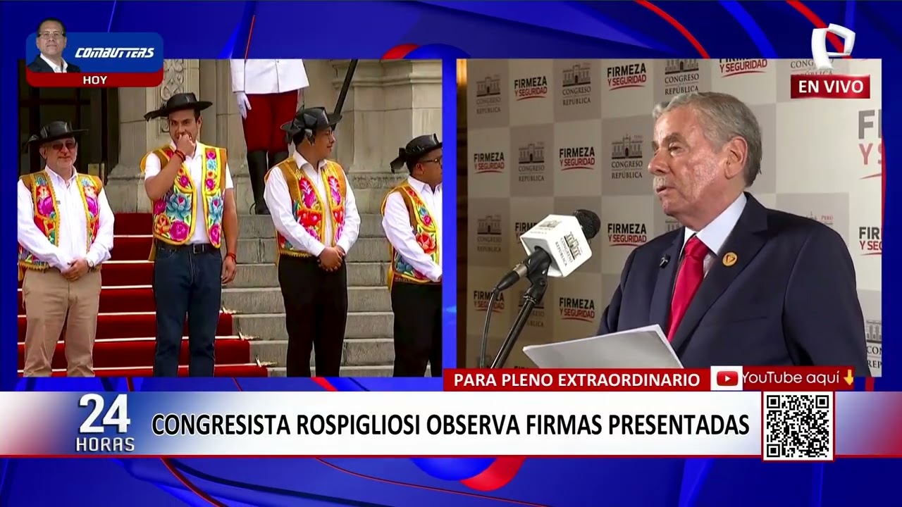Congresista Rospigliosi observa firmas presentadas para pleno extraordinario