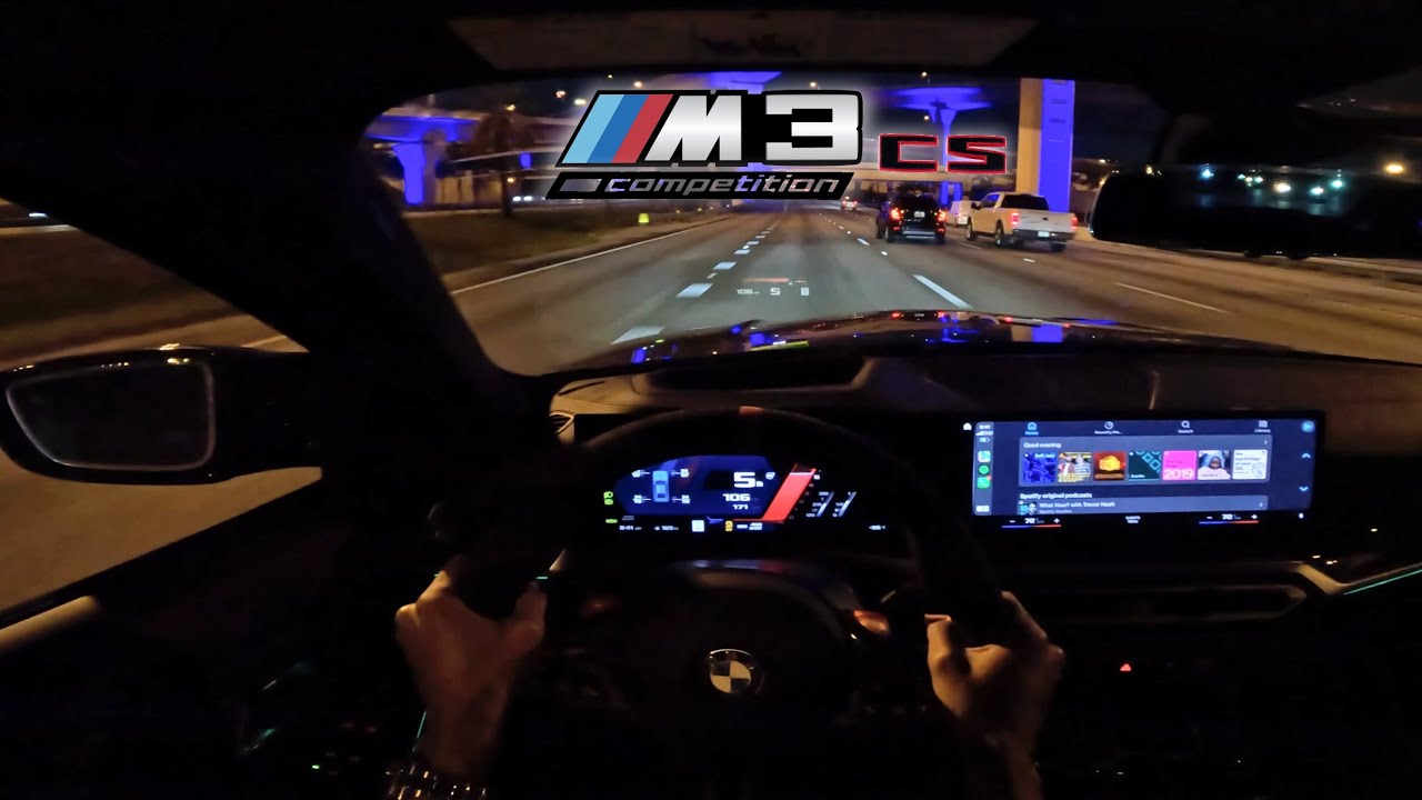 BMW G80 M3 CS POV Night Drive [4K] *HARD PULLS & DOWNSHIFTS*