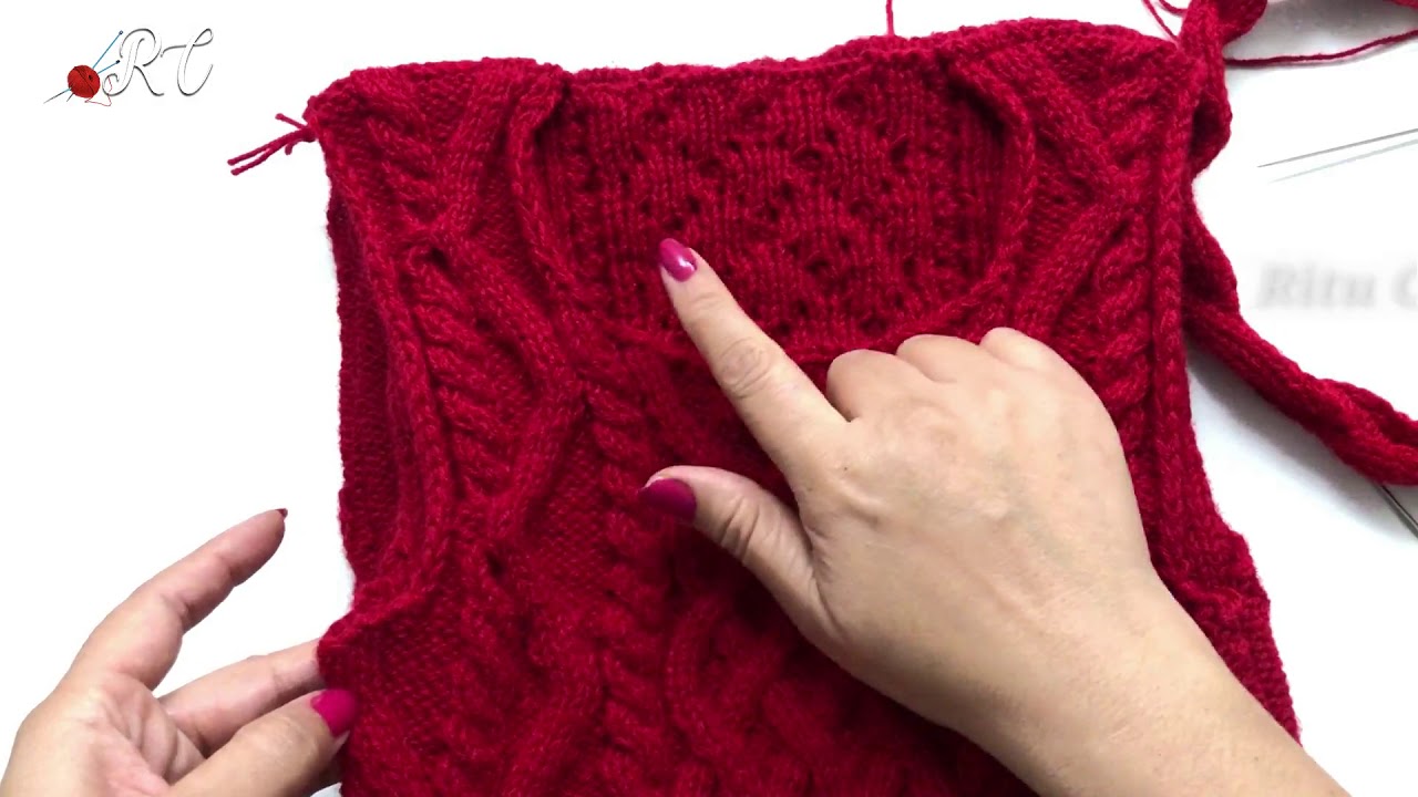 Knitting Different Cable Type Neck  very easy