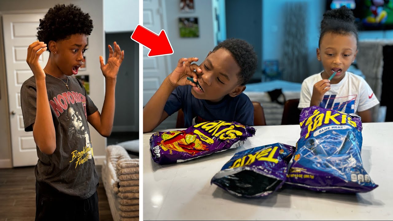 Little Brothers SNEAK And Eat To Much TAKIS, They INSTANTLY Regret IT!