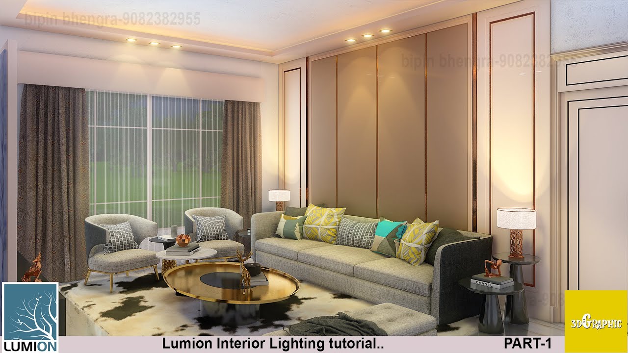 LUMION Interior Lighting Realistic Rendering Tutorial, Night Scene rendering-Part-I