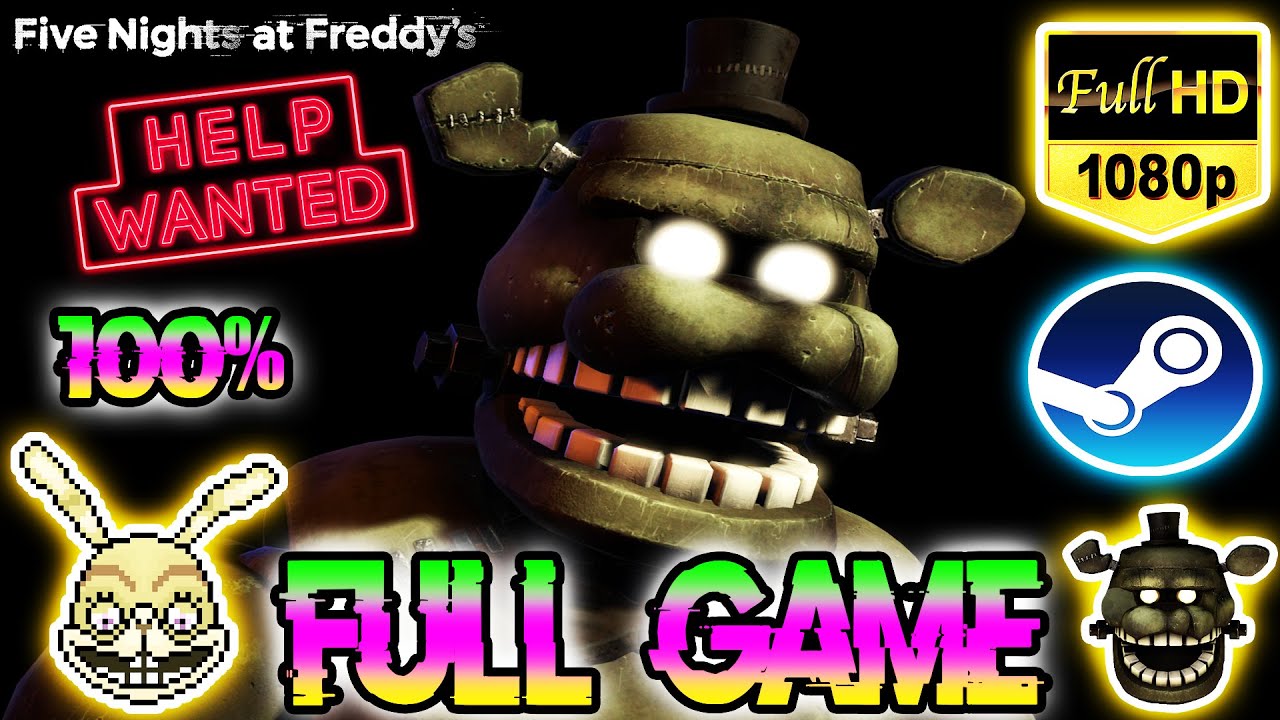 FNaF: Help Wanted - 100% Full Walkthrough (Main Game, All Nights, All Collectibles & Prizes) (HD)
