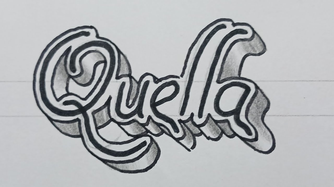 3d Drawing Calligraphy Name For Beginners / How To Draw Art On Paper Step By Step 80