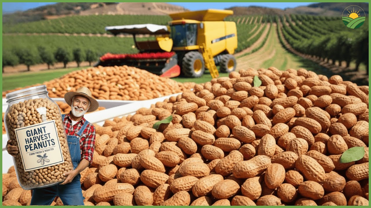 How Farmers Massive Harvest and Process Millions of Peanuts Into Peanut Butter – Farming Documentary