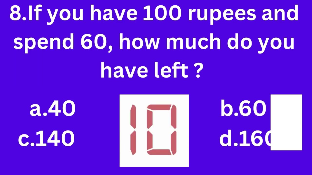 class 3 maths MCQ on Subtraction |Mental math questions on Subtraction #mathmcq