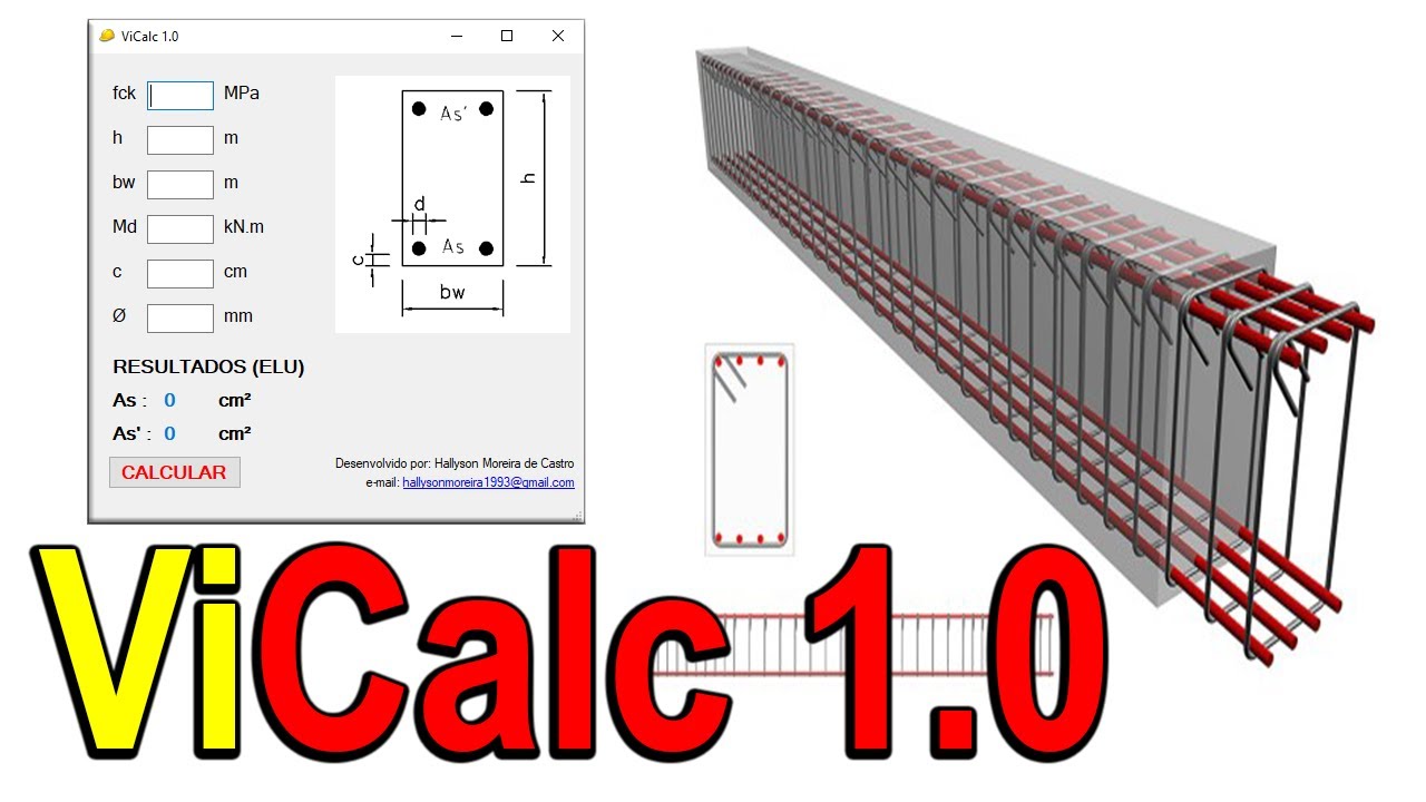 ViCalc 1.0 - Cálculo de ViGAS de CONCRETO ARMADO | Software / Programa GRATUITO