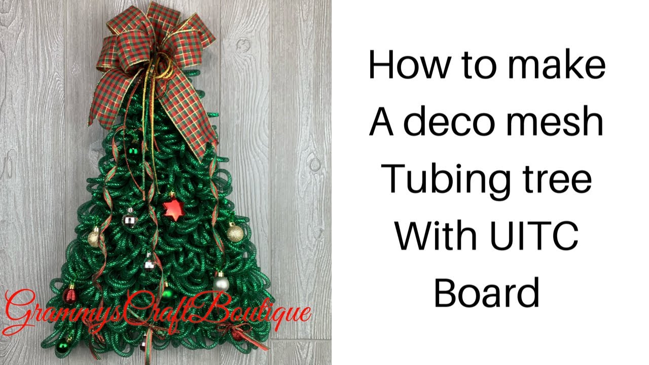 Grammy’s Loop tree using deco mesh tubing & a unique in the creek tree board