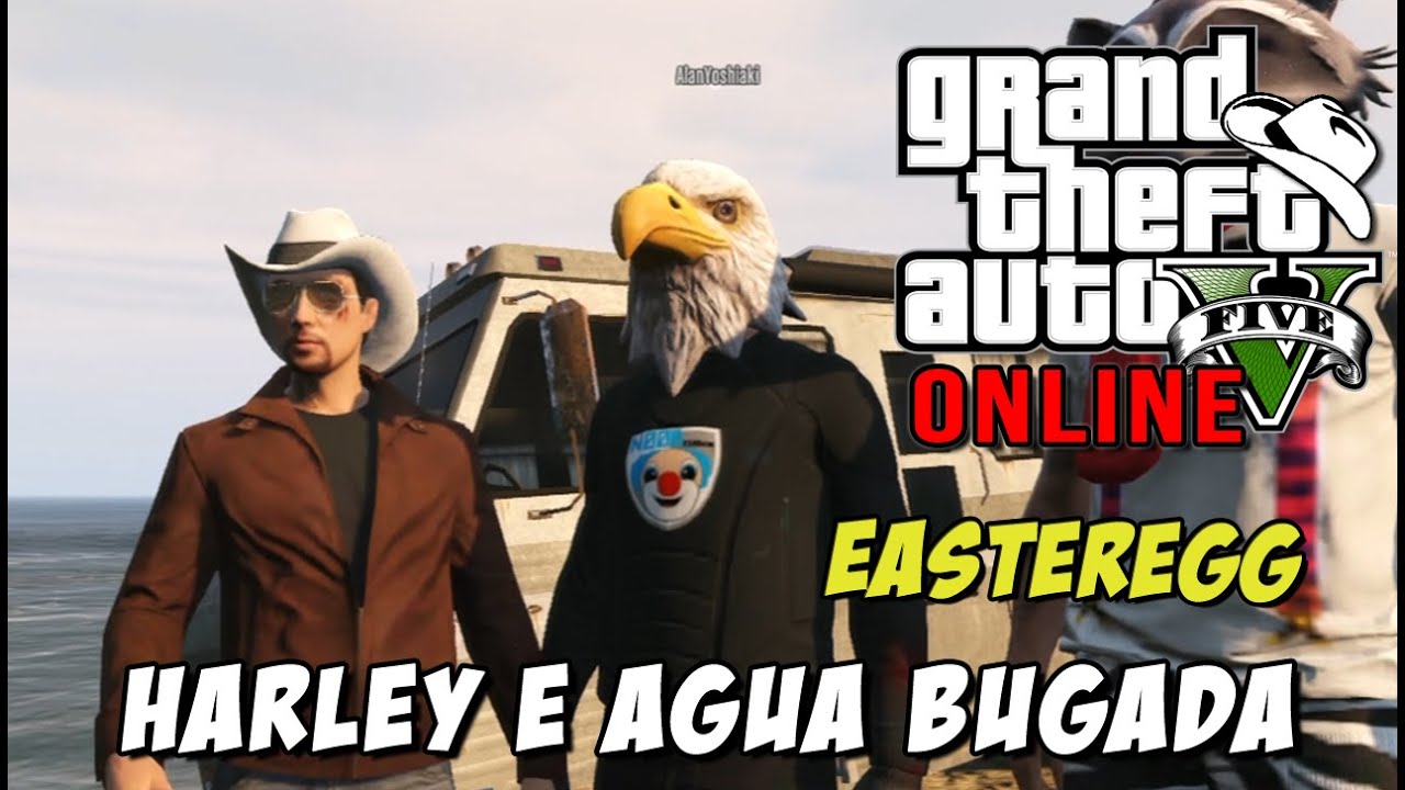 GTA 5 Online - Easteregg Moto Famosa, Água Bugada e galera Dorgada xD