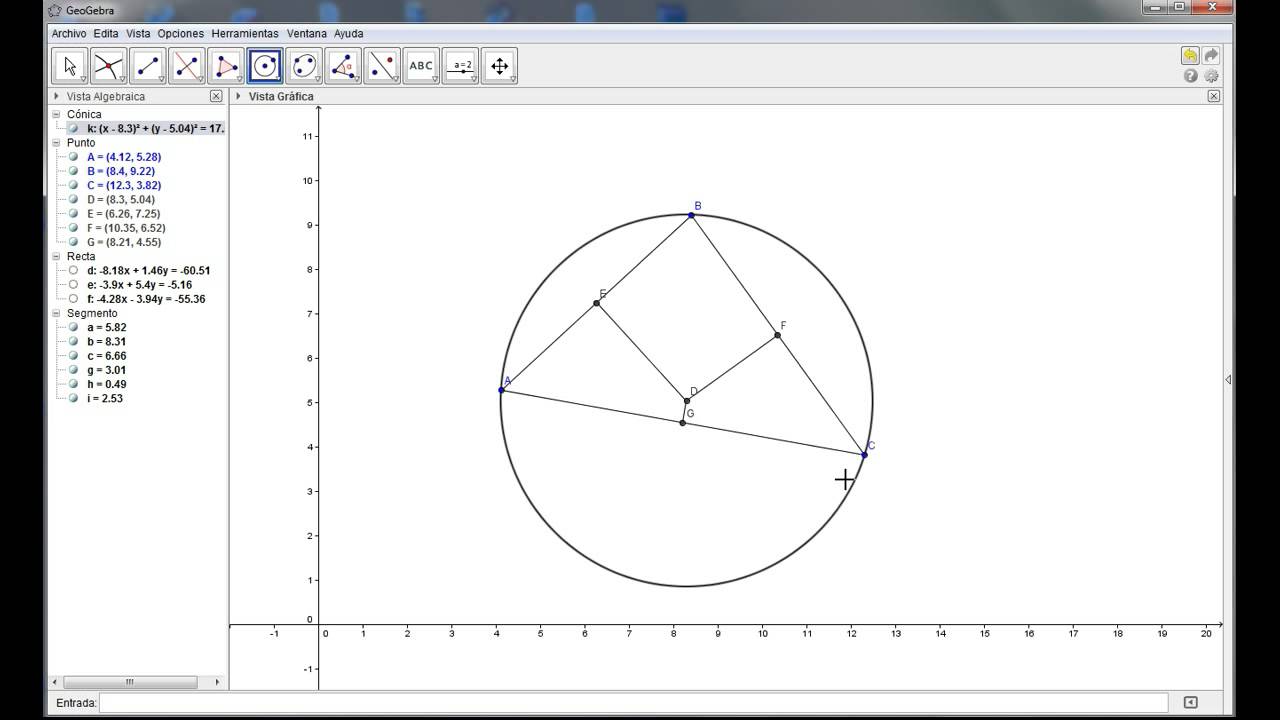 Baricentro, circuncentro, incentro y ortocentro con Geogebra