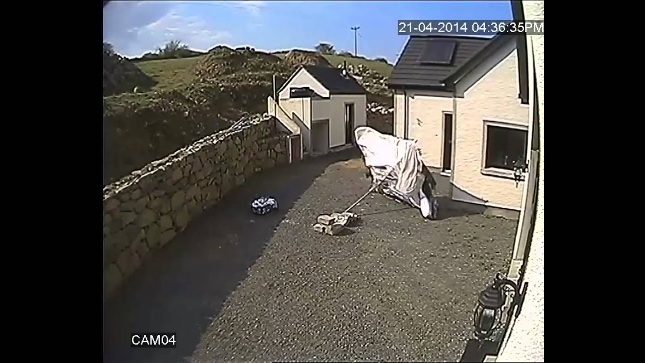 Man Blown To Ground While Holding Washing Line
