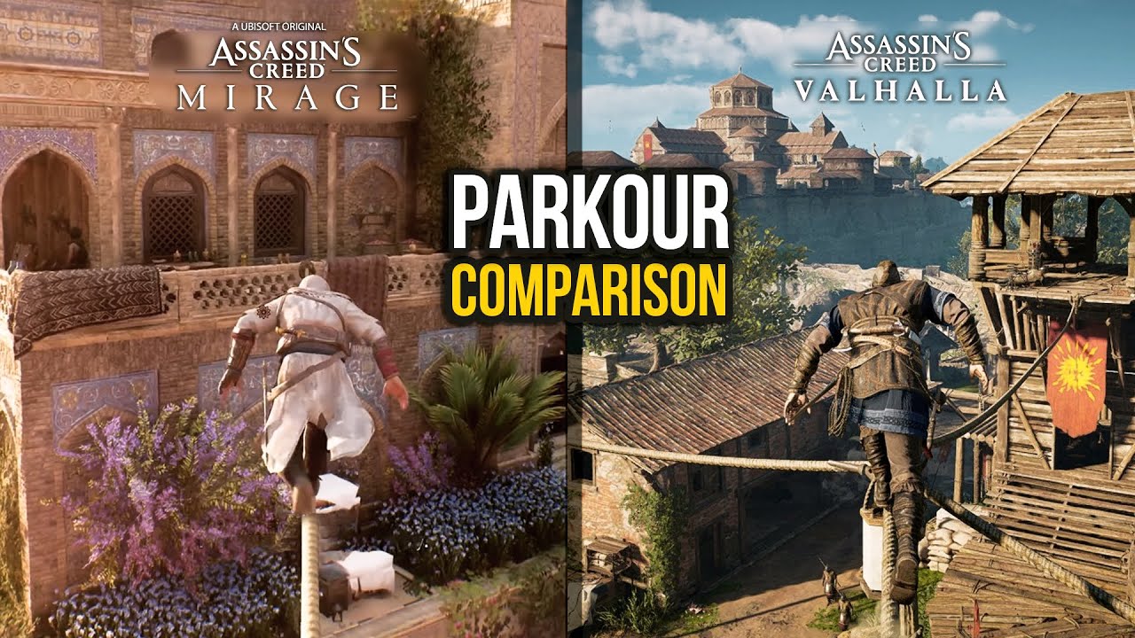 Assassin's Creed Valhalla vs AC Mirage - Parkour Comparison