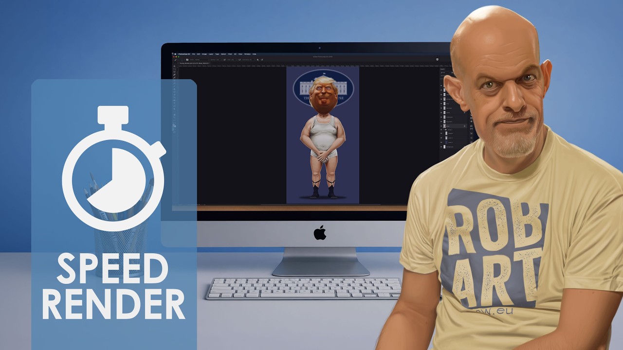 SPEED RENDER ILLUSTRATION ART | PaperTrollz Trump Caricature – Base illustration