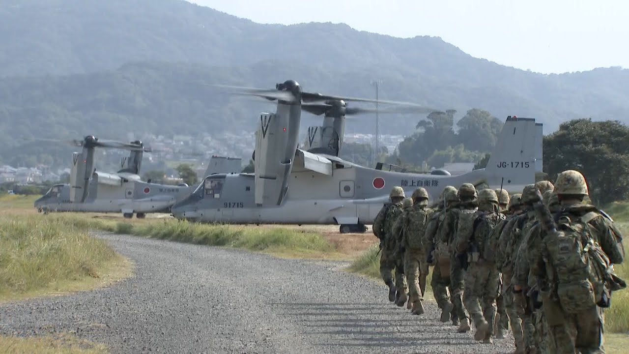 オスプレイ　離島の防衛を想定し輸送訓練　長崎で実施　水陸機動団が参加「時間的に短縮できることが望ましい」