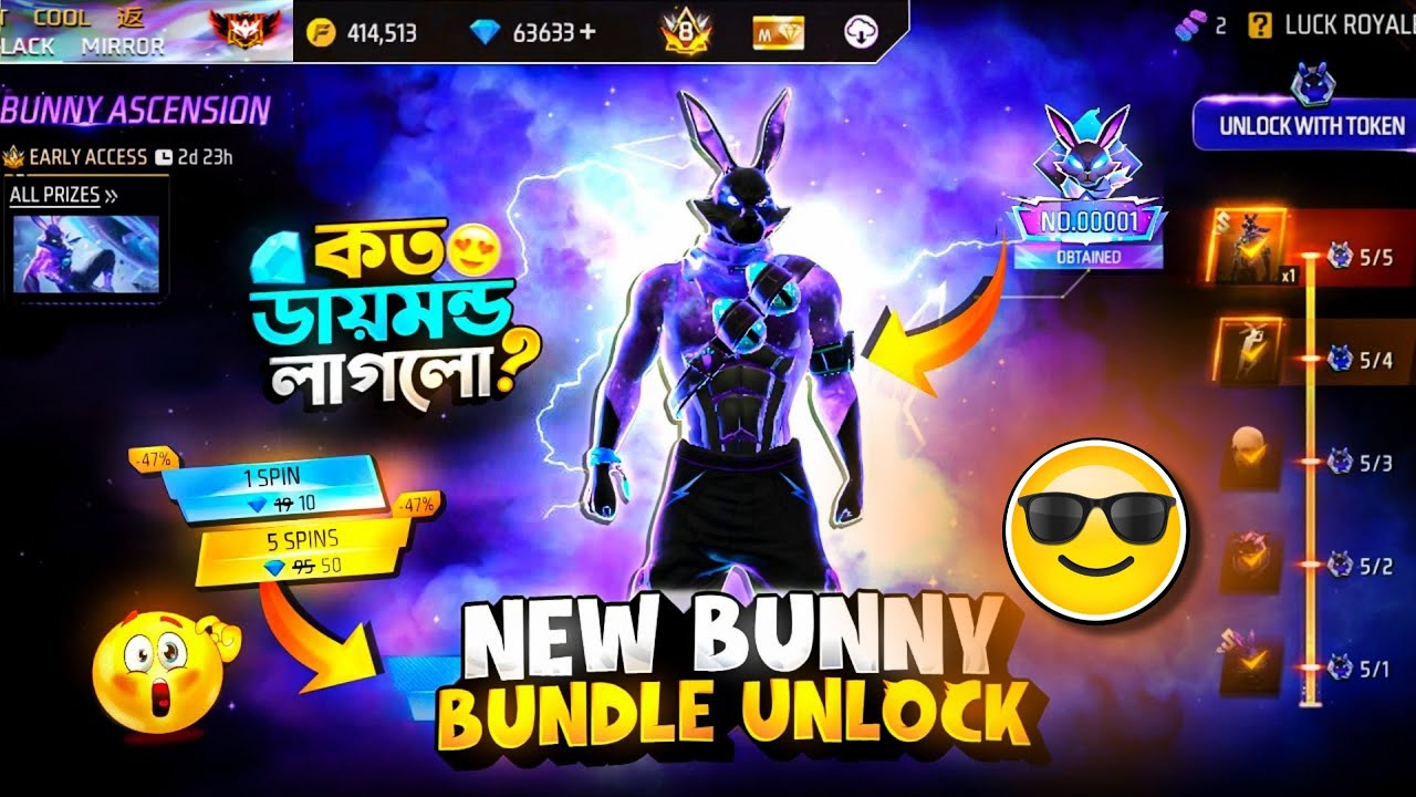 Bunny Ascension Event Spin Free Fire |New Galactic Bunny Bundle Event Spin Trick|Free Fire New Event