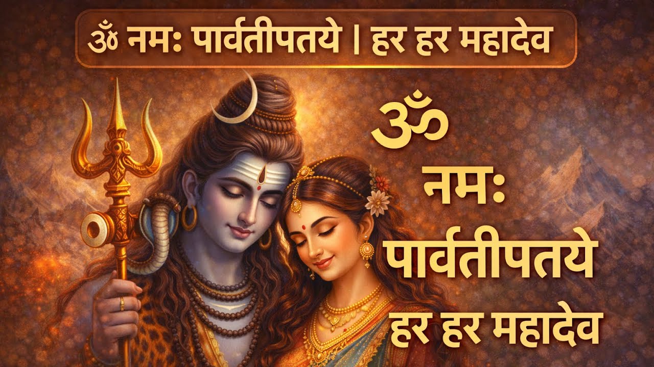 ॐ नमः पार्वतीपतये 🙏 | हर हर महादेव | Powerful Shiva Mantra Jaap 108 Times | Mahadev Chant