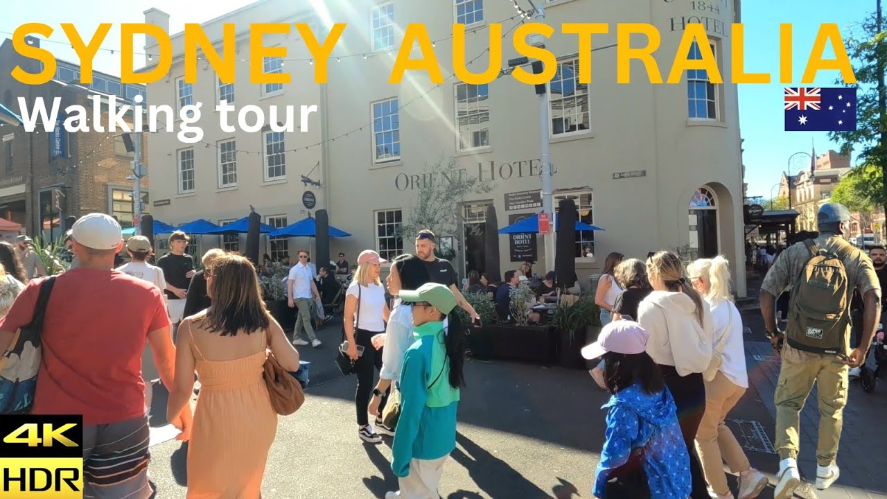 Sydney Australia Virtual Walking Tour - Central Trains Station to The Rocks Market | 4K HDR
