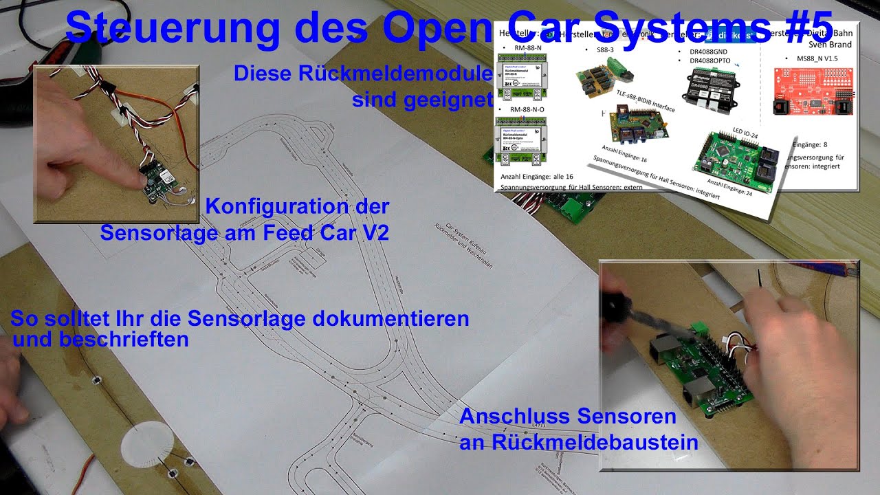 Steuerung des Open Car System #5 – Geeignete Rückmeldemodule, Straßennetzplan,  Konfig. Feed Car V2