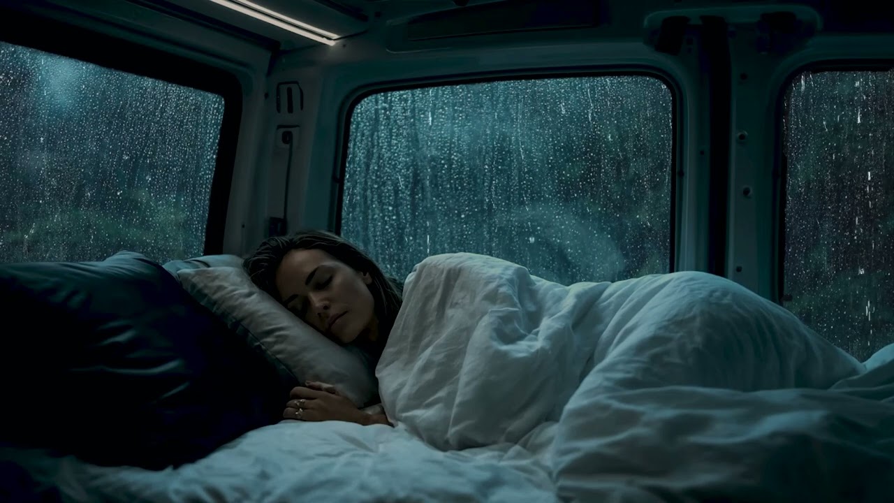 Cozy Night Rain Inside Car 🚗 Rain Cocoon Drive with Thunder | Heavy Rain Sounds for Sleep