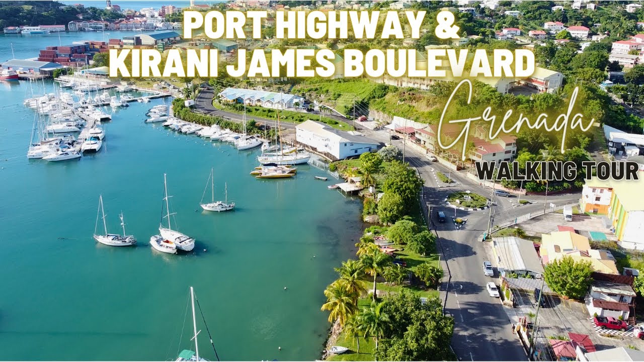 A Walk Across Port Highway & Kirani James Boulevard, St. George, Grenada + Panday Beach!