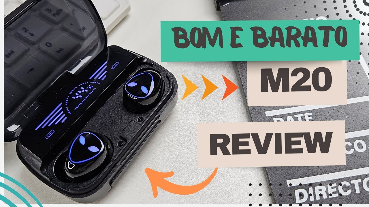 FONE BLUETOOTH M20 - Menos De 50 Reais Com Case POWER BANK - Unboxing e Review!