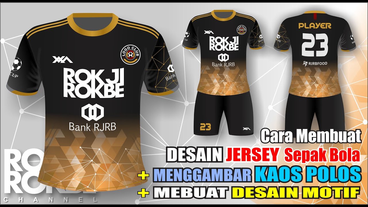 Cara membuat desain Jersey Sepak bola menggunakan corelDRAW x7 dilengkapi menggambar mockup kaos