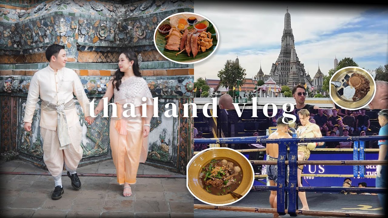 Trying Traditional Thai Costume Rental in Bangkok 🇹🇭 | Wat Arun,  Food, Muay Thai