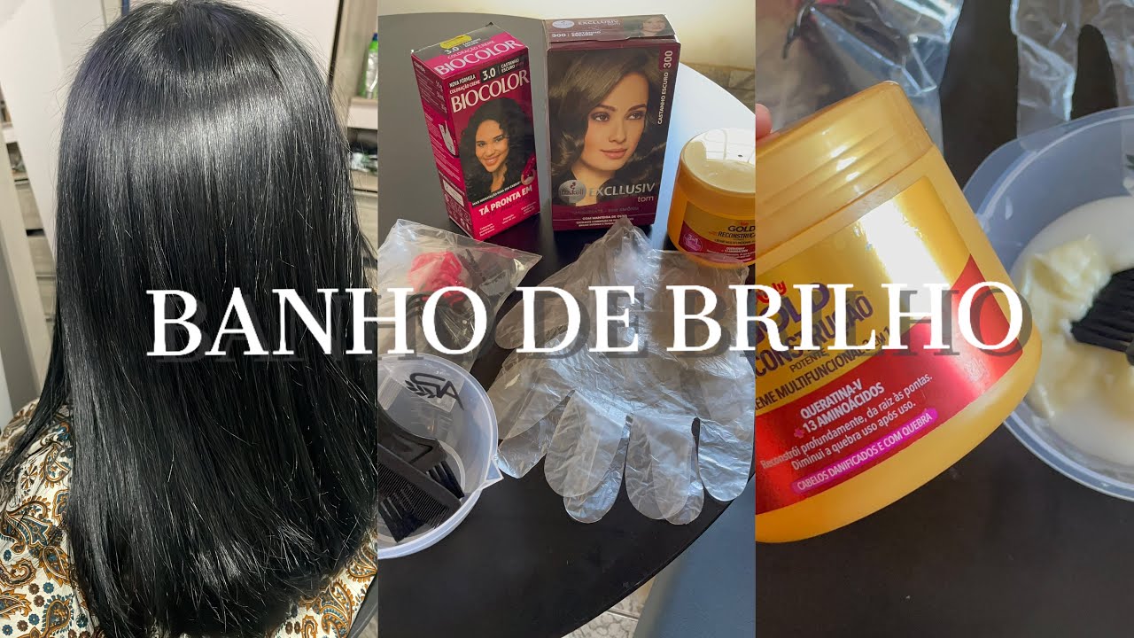 FIZ BANHO DE BRILHO NO CABELO DA MINHA MÃE| ficou maravilhoso #beleza #mamis #cabelo 