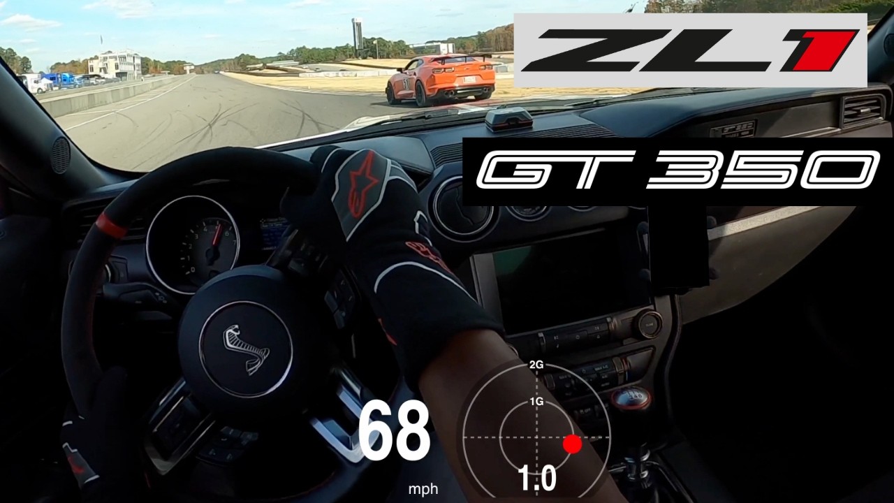 Shelby GT350 tries to chase down Camaro ZL1 1LE at Barber Motorsports Park