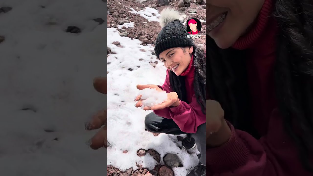 Toqué nieve del volcán Chimborazo por primera vez!!