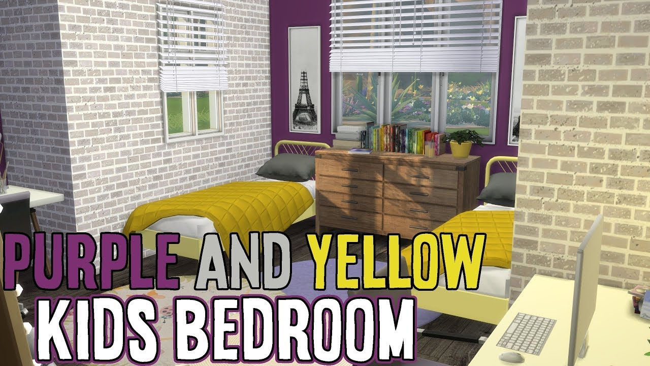 SIMS 4 SPEED BUILD // PURPLE AND YELLOW KIDS BEDROOM