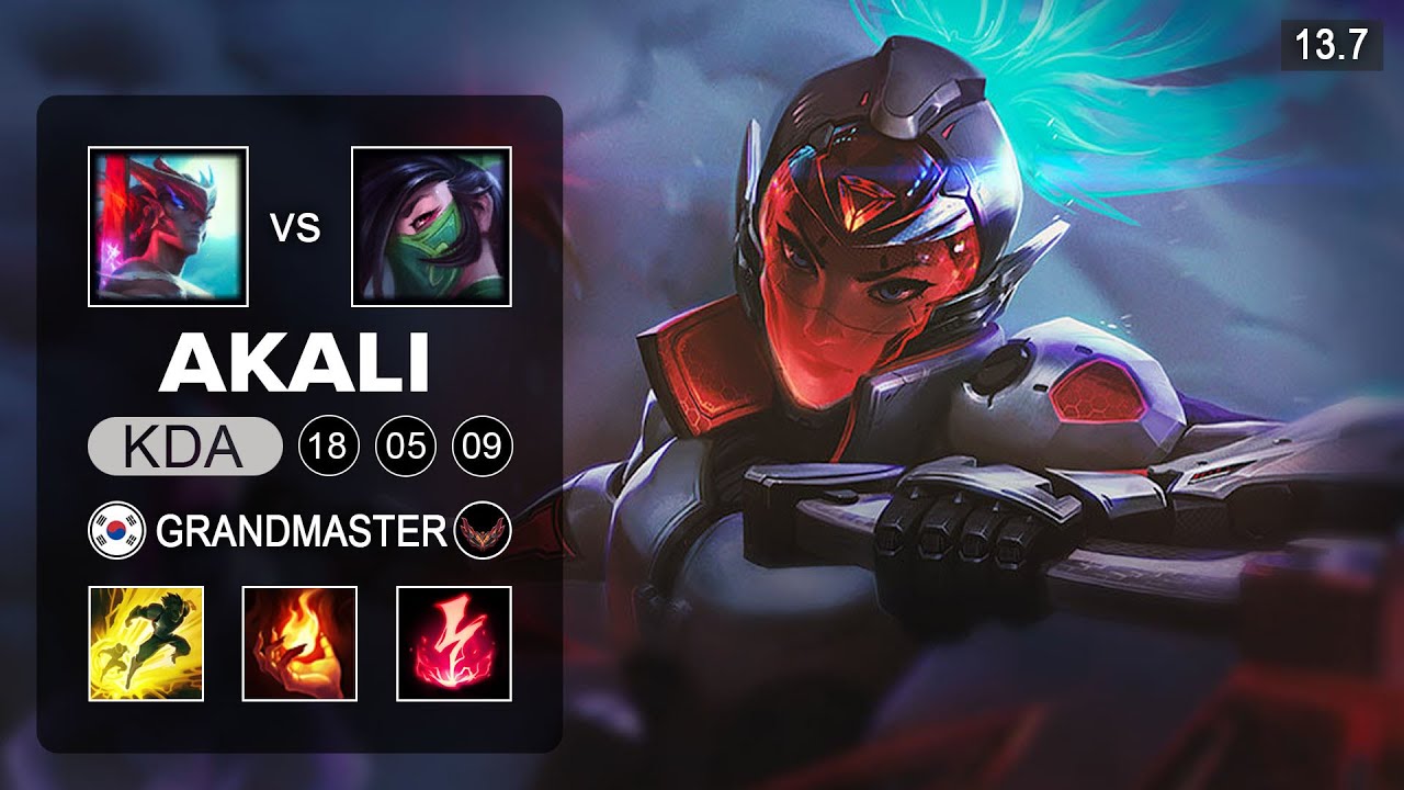 Akali vs Yone Mid - KR Grandmaster - Patch 13.7 Season 13