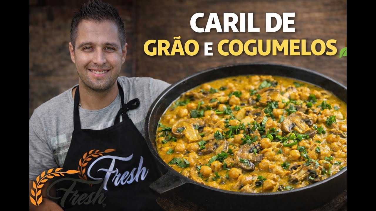 Esparguete Cremoso de Grão |  Ingredientes simples mas Forte no Sabor(Caril de grão e cogumelos)