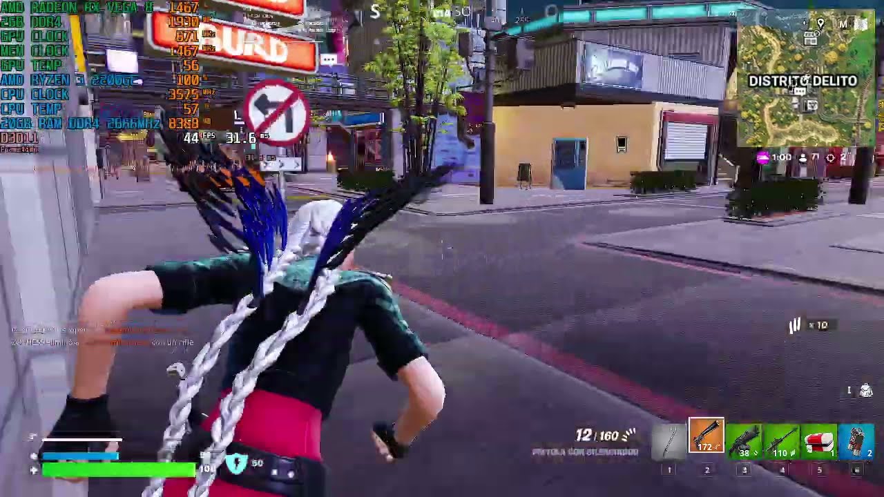 Fortnite 720p performance mode high RYZEN 3 2200GE