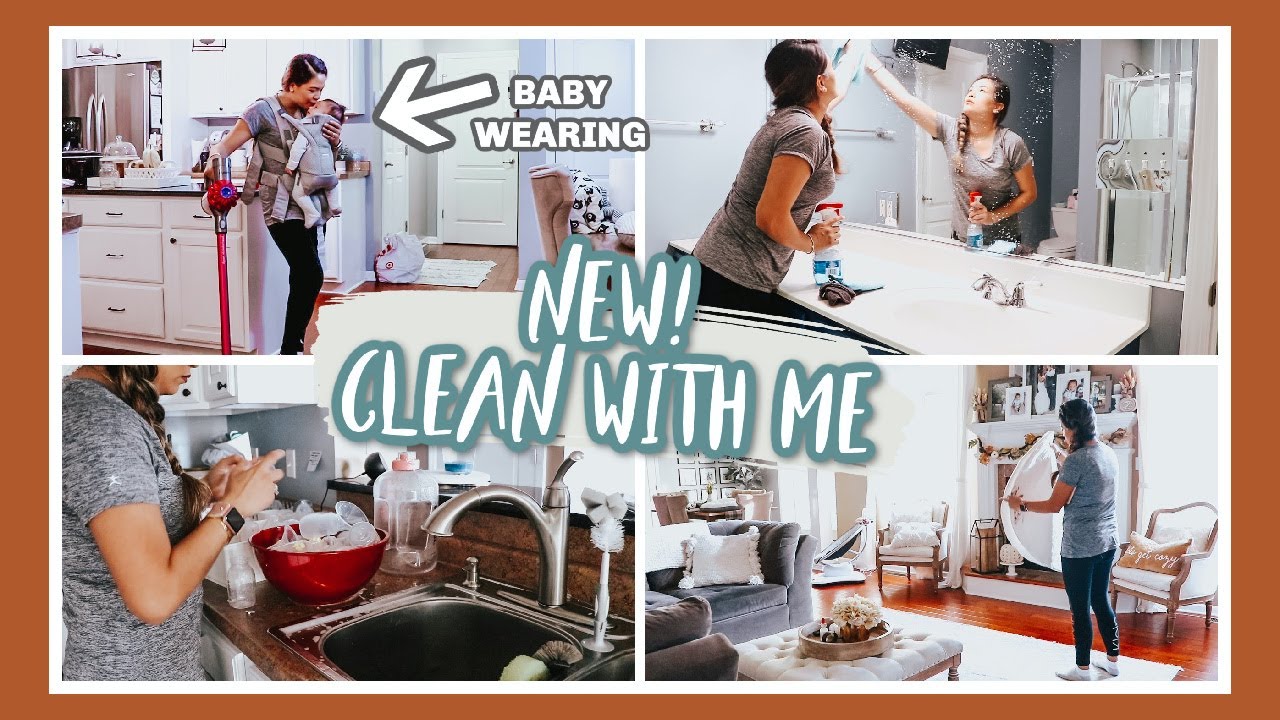 LONG CLEAN WITH ME HUGE DISASTER | BABY WEARING