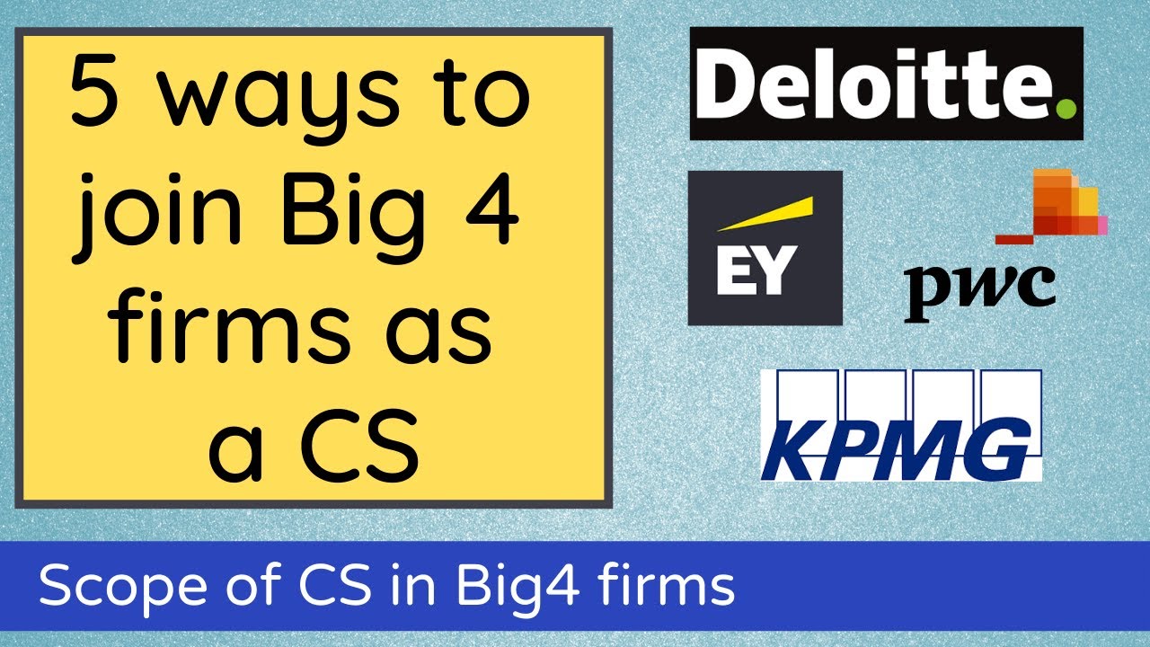 How to join Big 4 firms as a CS | Opportunities for CS in Big 4| CS Daksh Acharya