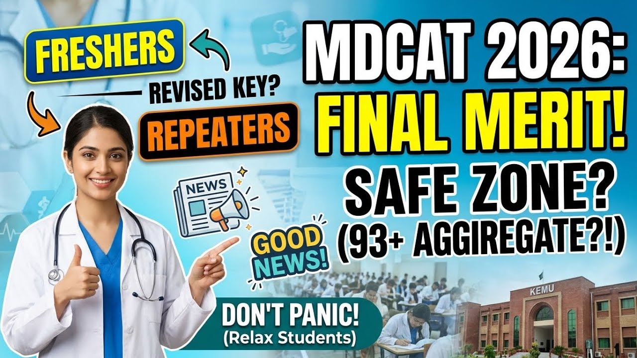 Mdcat 2026 | closing merit 93 + | safe zone | repeators vs freshers | latest updates | key revised |